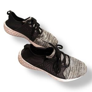 New Balance Kids Black and White Knit Sneakers